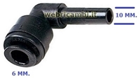IMMAGINE DI Cod. AB430008 - GOMITO CON CODOLO TUBO D.6 MM. - CODOLO D.10 MM.